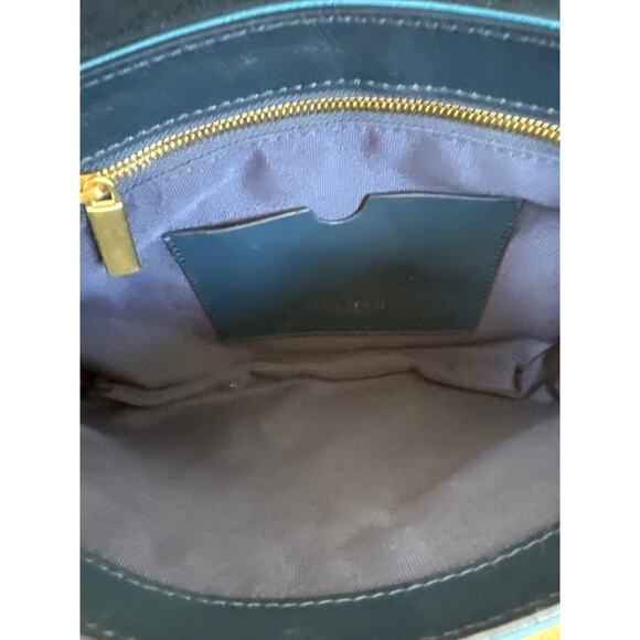 John Lewis & Partners Teal Leather Crossbody - Picture 6 of 11